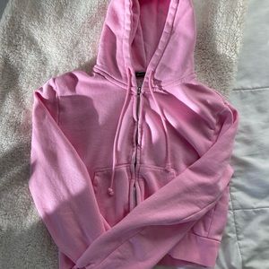 Brandy Melville cropped christy zip up hoodie